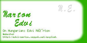 marton edvi business card